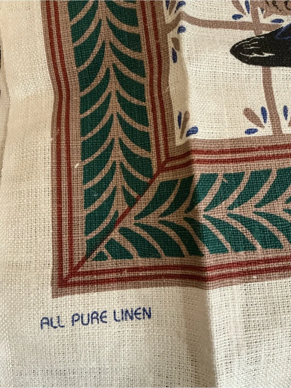 Set of vintage linen kitchen towels
